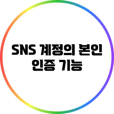 SNS 계정의 본인 인증 기능
