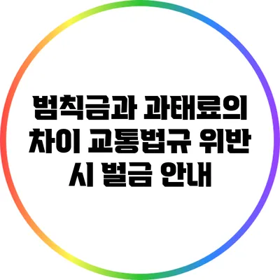 범칙금과 과태료의 차이: 교통법규 위반 시 벌금 안내
