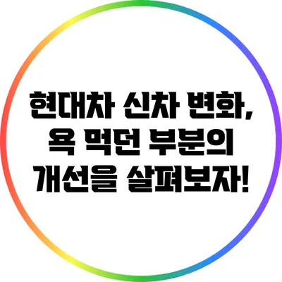 현대차 신차 변화, 욕 먹던 부분의 개선을 살펴보자!