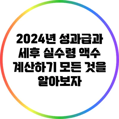 2024년 성과급과 세후 실수령 액수 계산하기: 모든 것을 알아보자