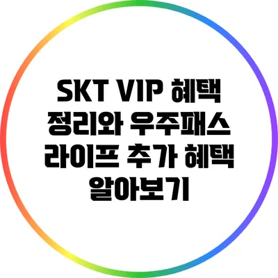 SKT VIP 혜택 정리와 우주패스 라이프 추가 혜택 알아보기