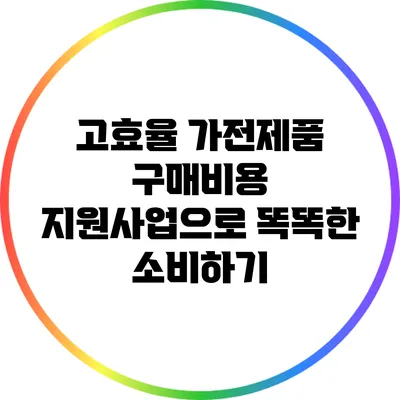 고효율 가전제품 구매비용 지원사업으로 똑똑한 소비하기