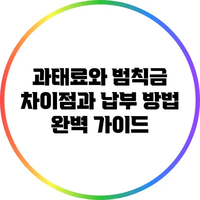 과태료와 범칙금: 차이점과 납부 방법 완벽 가이드