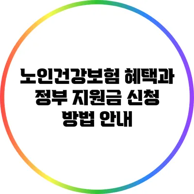 노인건강보험 혜택과 정부 지원금 신청 방법 안내