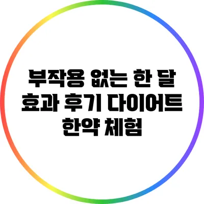부작용 없는 한 달 효과 후기: 다이어트 한약 체험