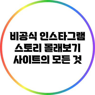비공식 인스타그램 스토리 몰래보기 사이트의 모든 것