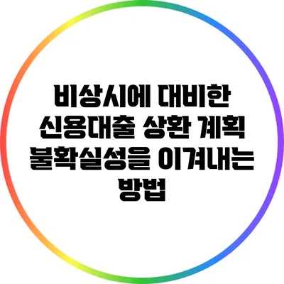 비상시에 대비한 신용대출 상환 계획: 불확실성을 이겨내는 방법