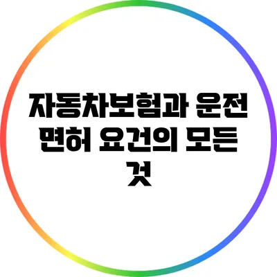 자동차보험과 운전 면허 요건의 모든 것