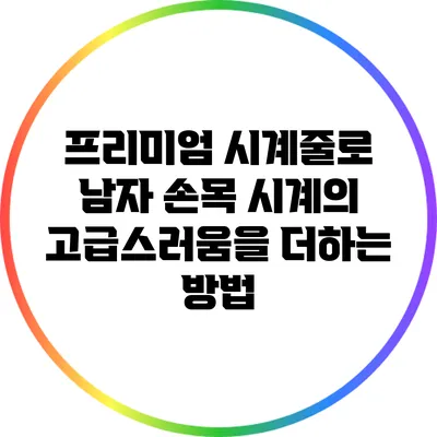 프리미엄 시계줄로 남자 손목 시계의 고급스러움을 더하는 방법