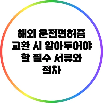 해외 운전면허증 교환 시 알아두어야 할 필수 서류와 절차