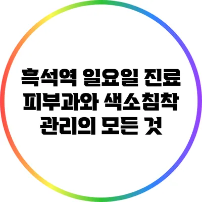 흑석역 일요일 진료 피부과와 색소침착 관리의 모든 것