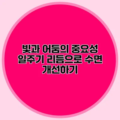 빛과 어둠의 중요성: 일주기 리듬으로 수면 개선하기