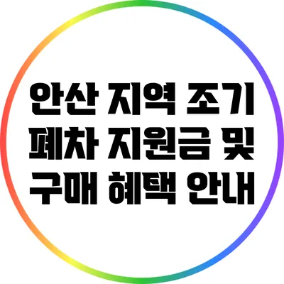 안산 지역 조기 폐차 지원금 및 구매 혜택 안내