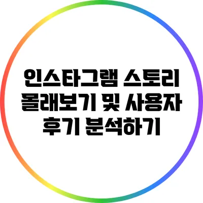 인스타그램 스토리 몰래보기 및 사용자 후기 분석하기