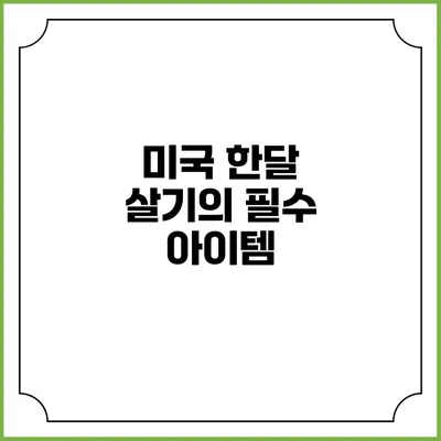 미국 한달 살기의 필수 아이템