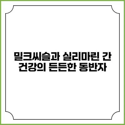 밀크씨슬과 실리마린: 간 건강의 든든한 동반자