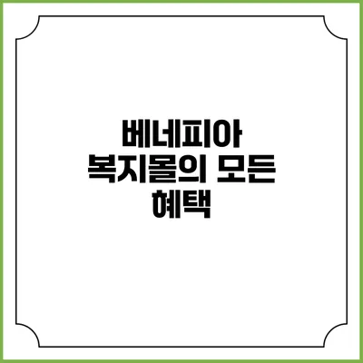 베네피아 복지몰의 모든 혜택