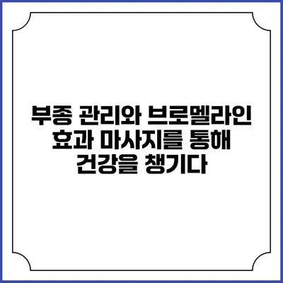 부종 관리와 브로멜라인 효과: 마사지를 통해 건강을 챙기다