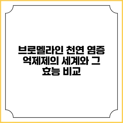 브로멜라인: 천연 염증 억제제의 세계와 그 효능 비교