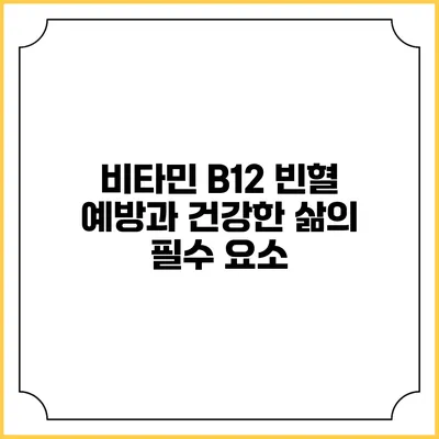 비타민 B12: 빈혈 예방과 건강한 삶의 필수 요소