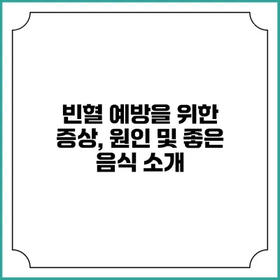 빈혈 예방을 위한 증상, 원인 및 좋은 음식 소개