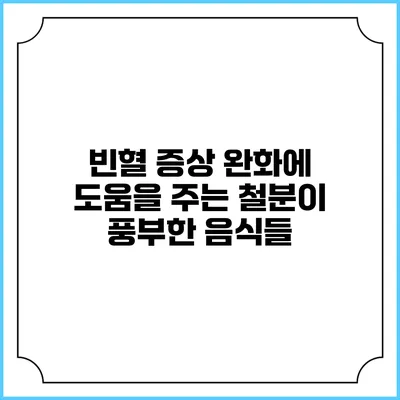 빈혈 증상 완화에 도움을 주는 철분이 풍부한 음식들