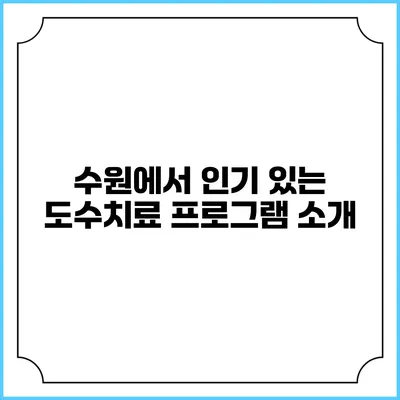 수원에서 인기 있는 도수치료 프로그램 소개