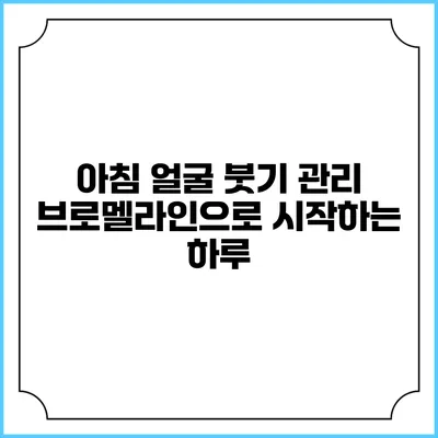 아침 얼굴 붓기 관리 브로멜라인으로 시작하는 하루