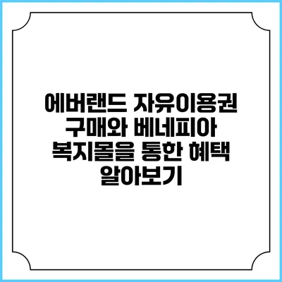 에버랜드 자유이용권 구매와 베네피아 복지몰을 통한 혜택 알아보기