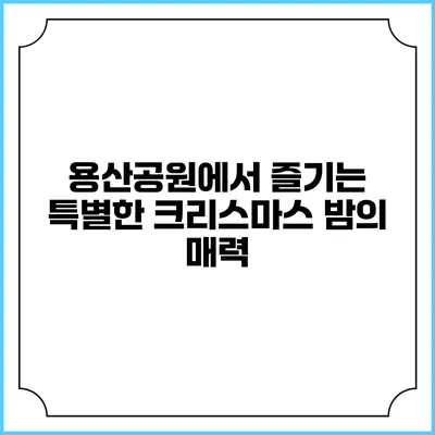 용산공원에서 즐기는 특별한 크리스마스 밤의 매력