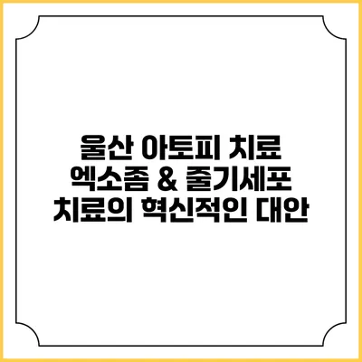 울산 아토피 치료: 엑소좀 & 줄기세포 치료의 혁신적인 대안