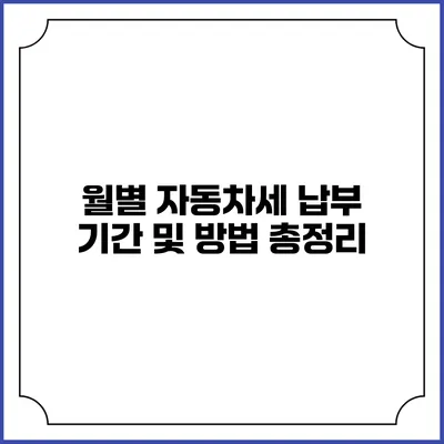 월별 자동차세 납부 기간 및 방법 총정리