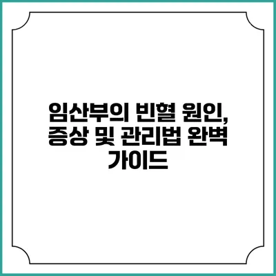 임산부의 빈혈: 원인, 증상 및 관리법 완벽 가이드