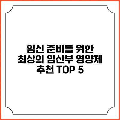 임신 준비를 위한 최상의 임산부 영양제 추천 TOP 5