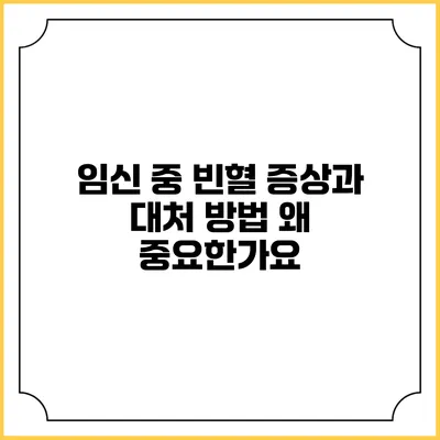 임신 중 빈혈 증상과 대처 방법: 왜 중요한가요?