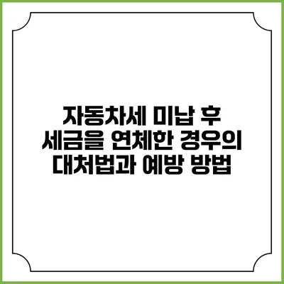 자동차세 미납 후 세금을 연체한 경우의 대처법과 예방 방법