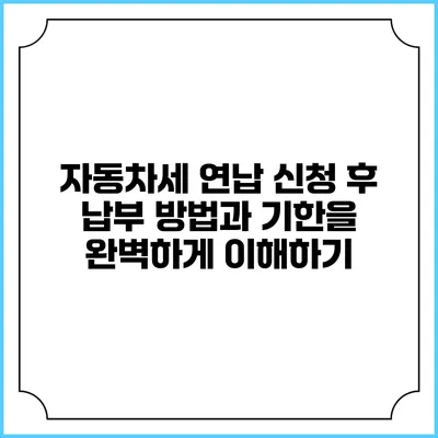 자동차세 연납 신청 후 납부 방법과 기한을 완벽하게 이해하기