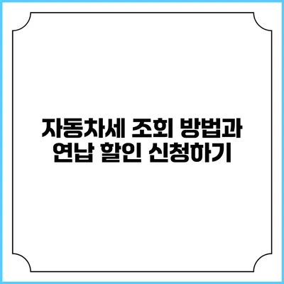 자동차세 조회 방법과 연납 할인 신청하기