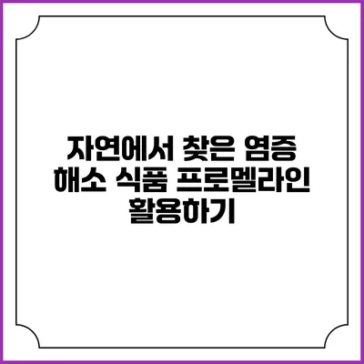 자연에서 찾은 염증 해소 식품 프로멜라인 활용하기