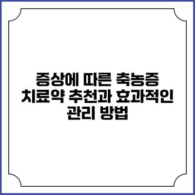 증상에 따른 축농증 치료약 추천과 효과적인 관리 방법