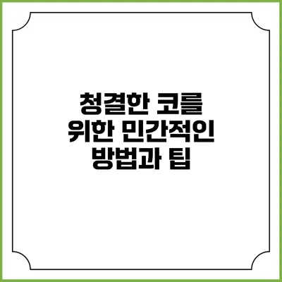 청결한 코를 위한 민간적인 방법과 팁