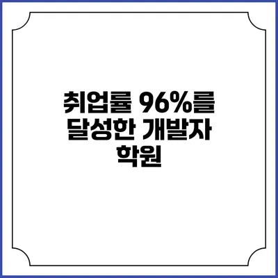 취업률 96%를 달성한 개발자 학원