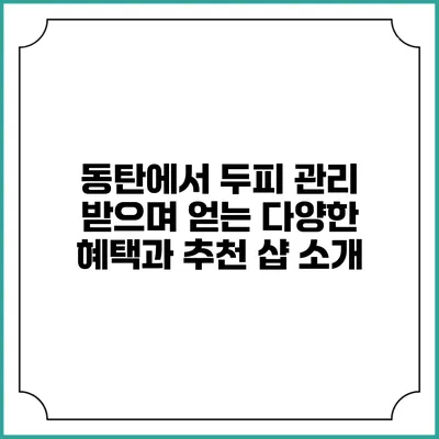 동탄에서 두피 관리 받으며 얻는 다양한 혜택과 추천 샵 소개