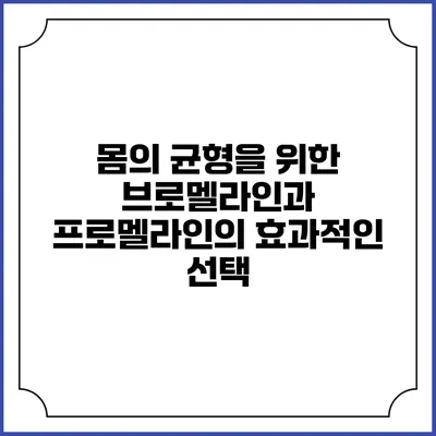 몸의 균형을 위한 브로멜라인과 프로멜라인의 효과적인 선택