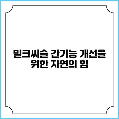 밀크씨슬: 간기능 개선을 위한 자연의 힘