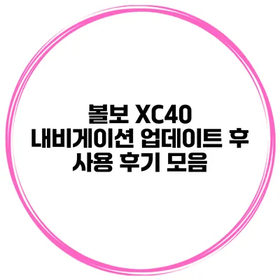 볼보 XC40 내비게이션 업데이트 후 사용 후기 모음