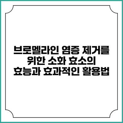 브로멜라인: 염증 제거를 위한 소화 효소의 효능과 효과적인 활용법