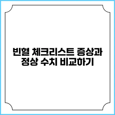 빈혈 체크리스트: 증상과 정상 수치 비교하기