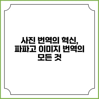 사진 번역의 혁신, 파파고 이미지 번역의 모든 것