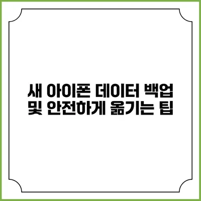 새 아이폰 데이터 백업 및 안전하게 옮기는 팁
